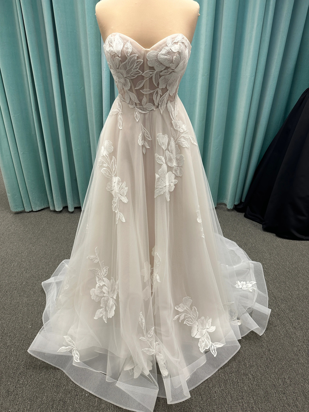 Stella York Style 7975 Modern Strapless Lace A-Line Wedding Dress with